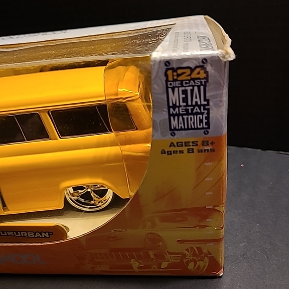 🛻1957 Chevy Suburban Jada Dub City Oldskool 1/24 20 Inch SS Yellow Die C - Picture 3 of 10
